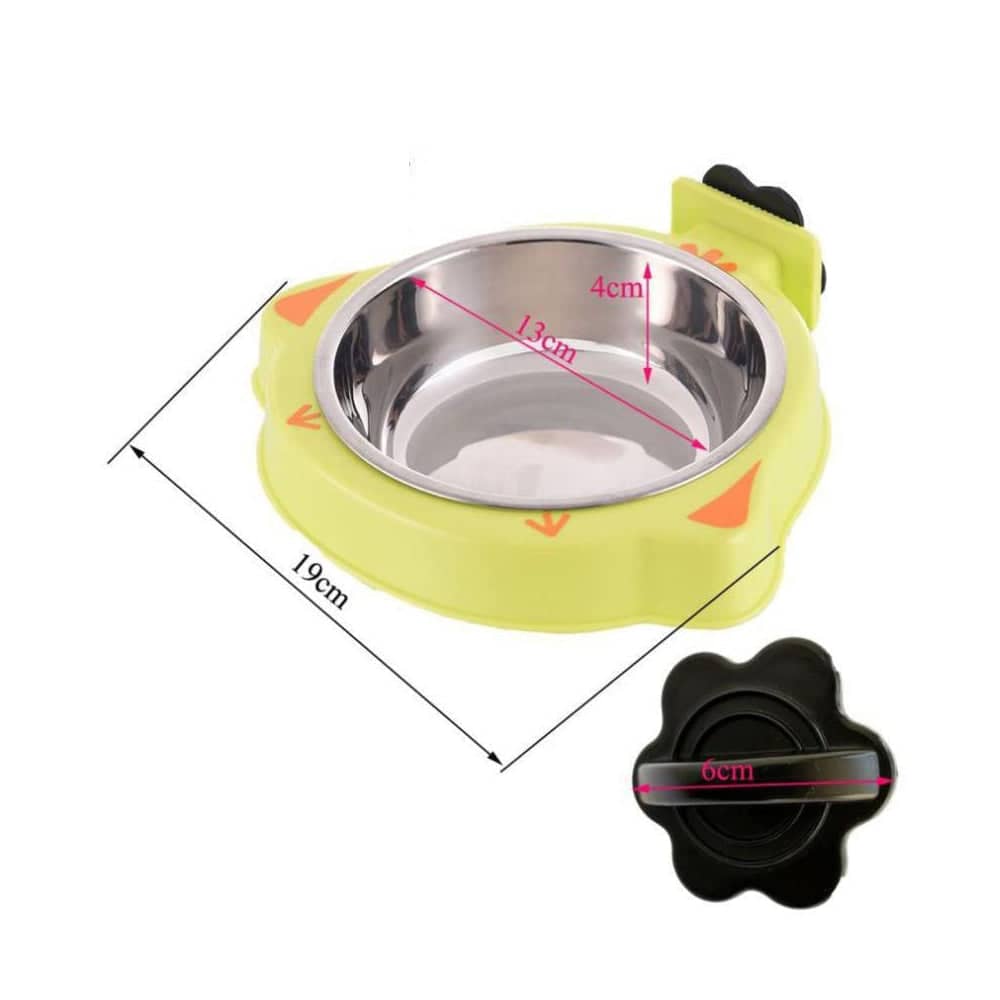 Emily Pets Stainless Crate Bowl with Removable Feeder Bowl for Pets (Green)