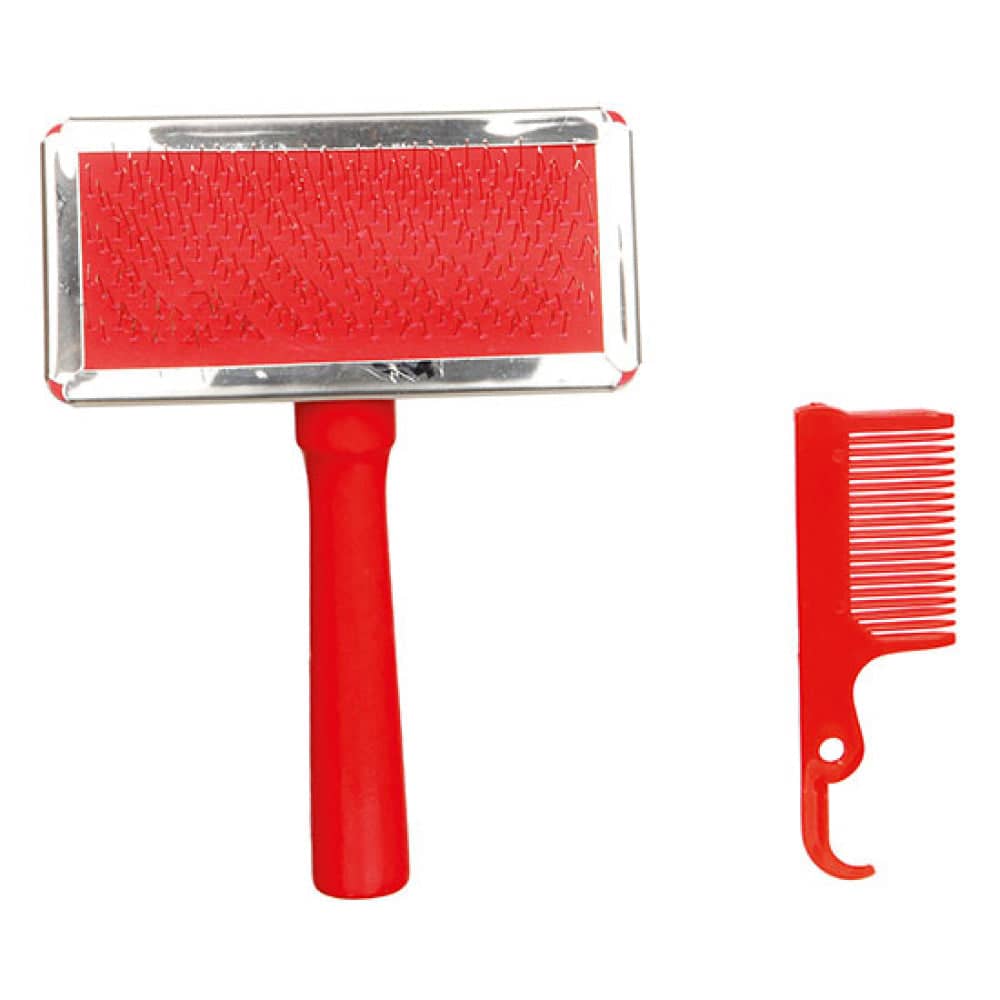 Trixie Slicker Brush with Brush Cleaner for Pets (Assorted)