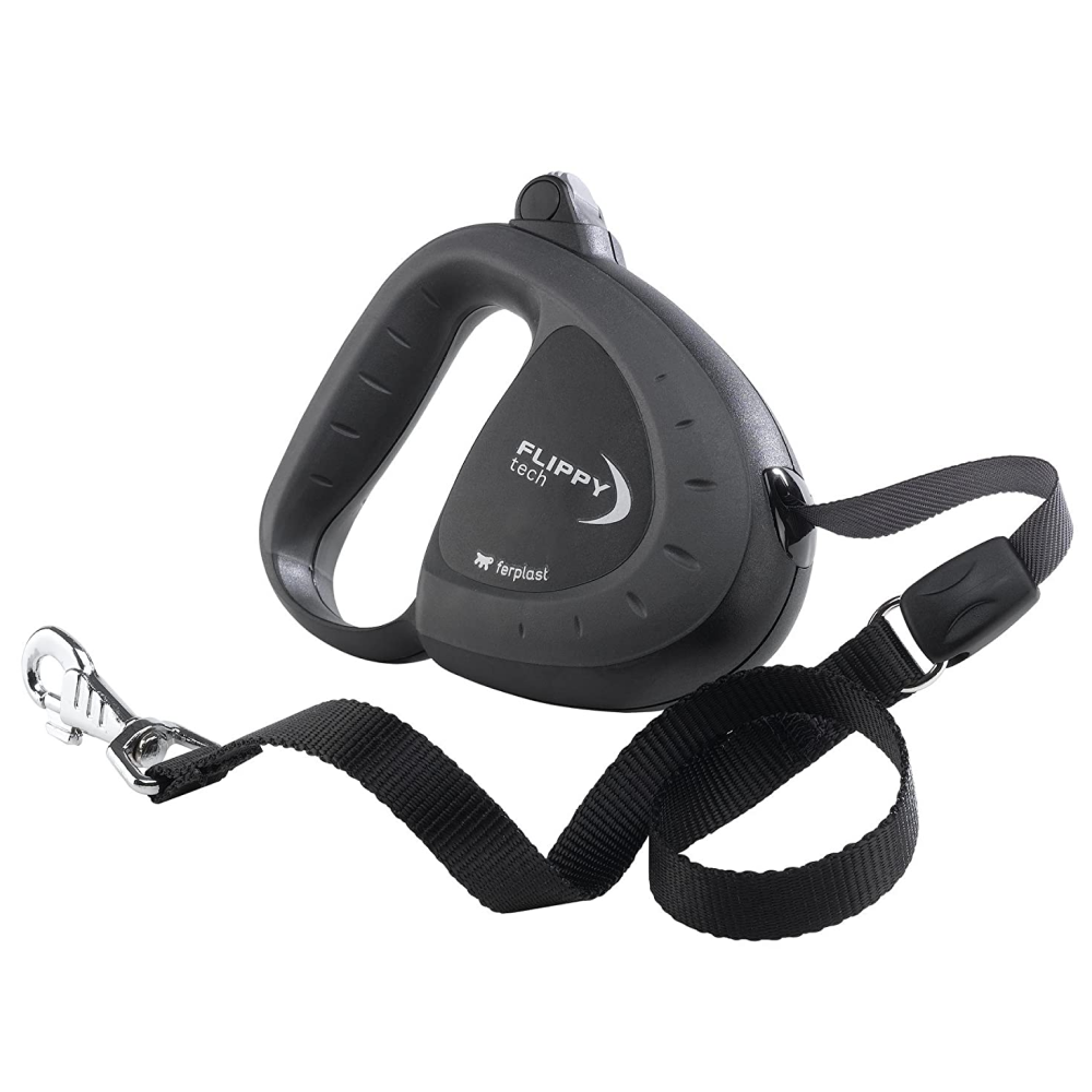 Ferplast Flippy Tech Retractable Tape Leash for Pets (Grey)