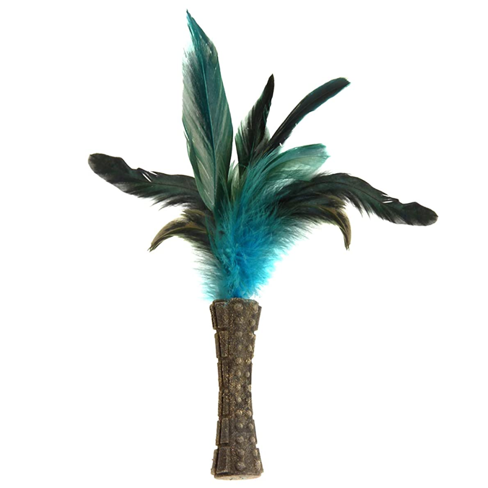 GiGwi Johnny Stick with Catnip & Natural Feathers Toy for Cats