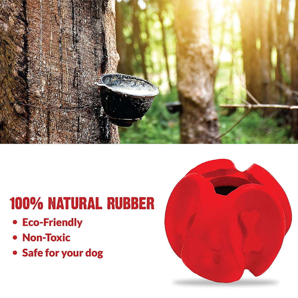 Goofy Tails Wobbly Natural Rubber Ball for Dogs