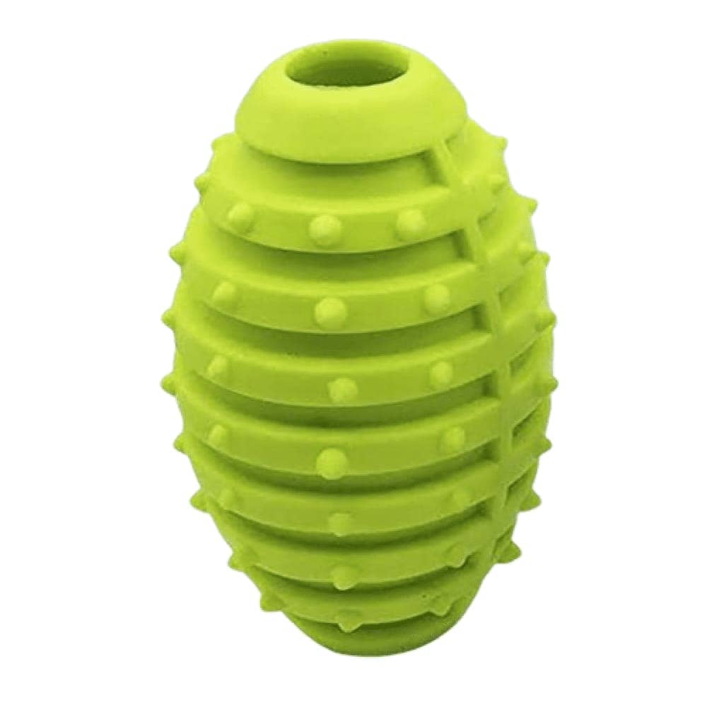 Emily Pets Interactive Durable Rubber Treat Dispensing Rugby Ball Toy for Dogs