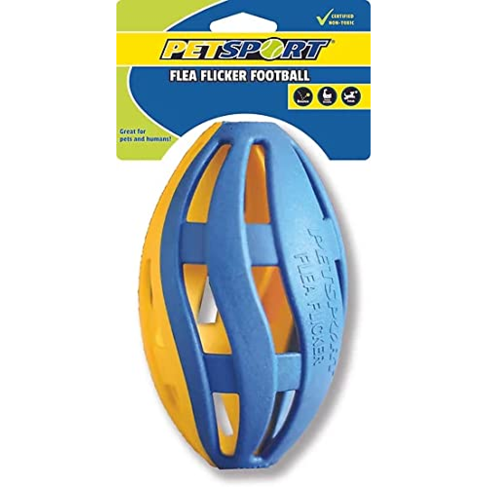 Petsport Tuff Rubber Flea Flicker Football Toy for Dogs