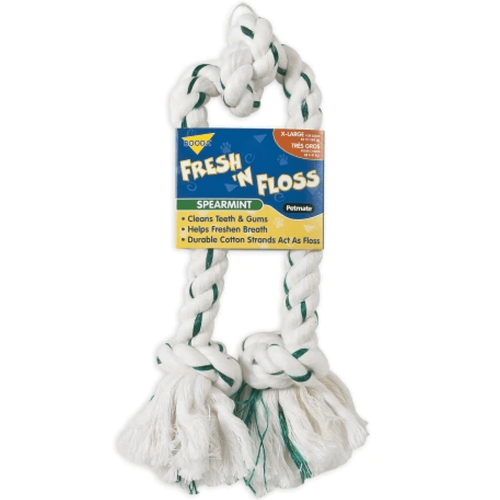 Petmate Booda Fresh N Floss Spearmint 3-Knot Rope Dog Toy