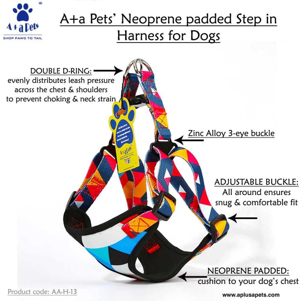 A Plus A Pets Rainbow Vest Style Step in Harness for Dogs