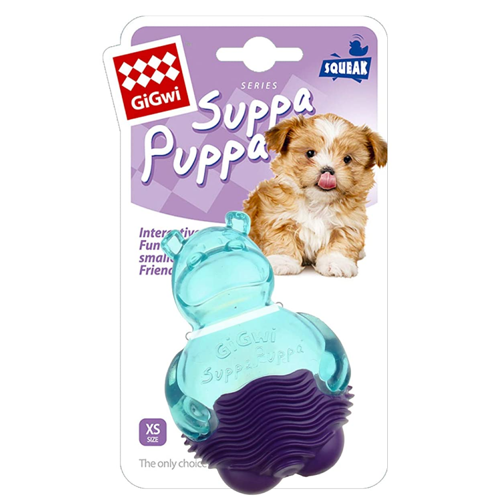 GiGwi Suppa Puppa Hippo Toy for Dogs (Blue/Purple)