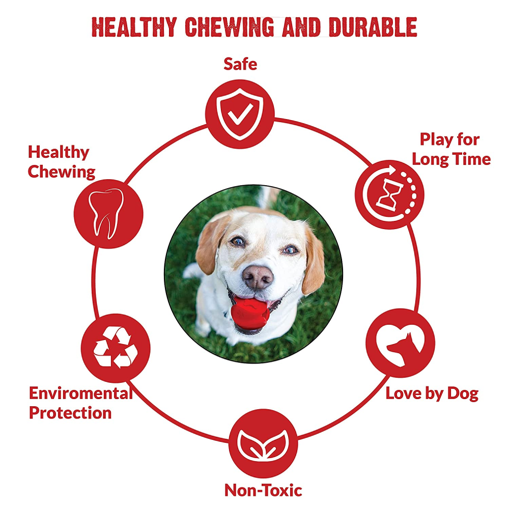 Goofy Tails Wobbly Natural Rubber Ball for Dogs