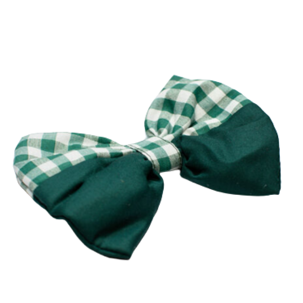 Mutt of Course Gingham Green Bow For Dogs