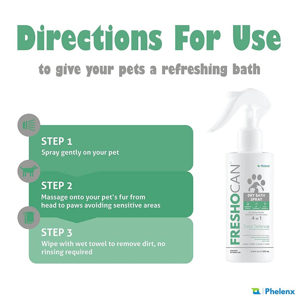 Phelenx Freshocan 4 in 1 Dry Bath Mousse for Dogs