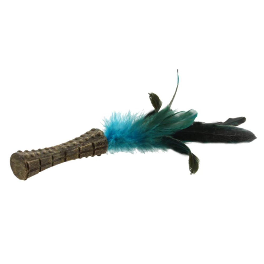 GiGwi Johnny Stick with Catnip & Natural Feathers Toy for Cats