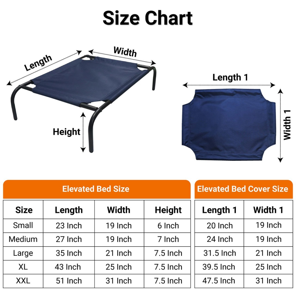Hiputee Canvas Elevated Bed with Detachable Bolster Cushion for Pets (Red/Green)