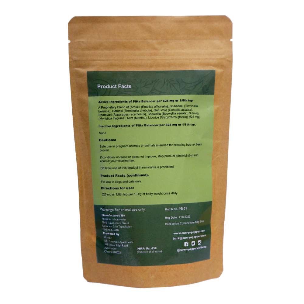 Curry N Pepper PITTA Balancer: Immunity Booster for Dogs and Cats
