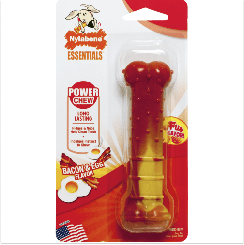 Nylabone Bacon & Eggs Flavor Fun Power Dog Chew Toy