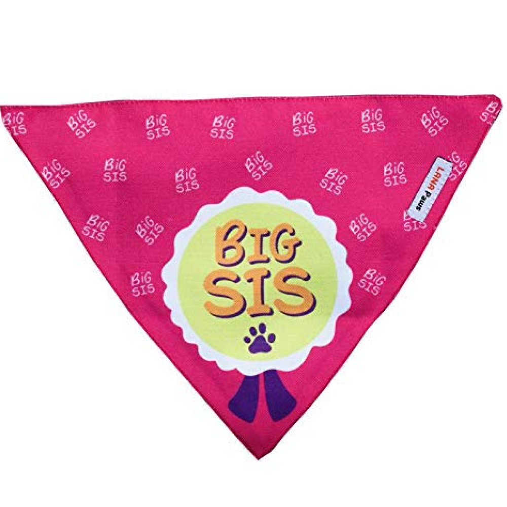 Lana Paws Big Sis Adjustable Dog Bandana/Scarf (Pink)