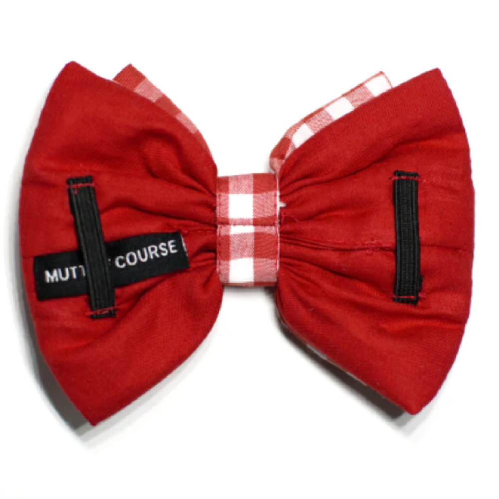 Mutt of Course Cotton Cherry Red Bow Tie For Dogs
