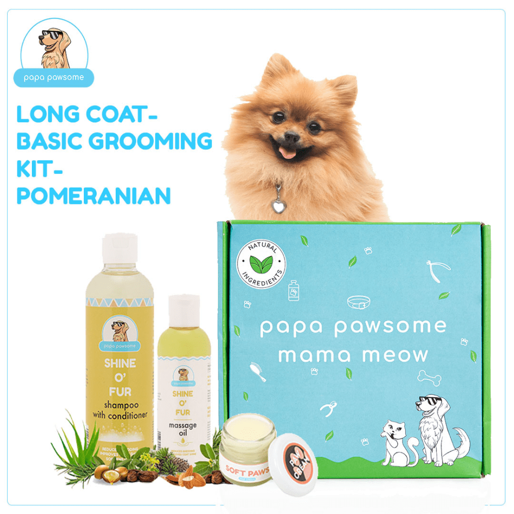 Papa Pawsome Long/Drop Coat Basic Grooming Kit (Pomeranian)