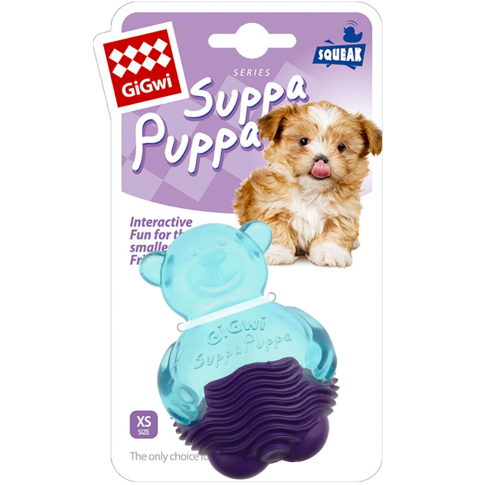 GiGwi Suppa Puppa Bear Toy for Dogs (Blue/Purple)