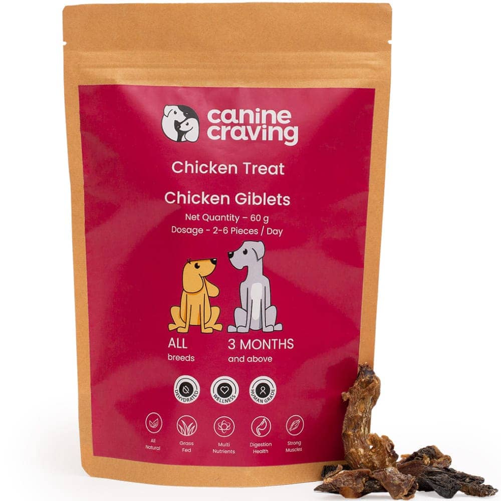 Canine Craving Dehydrated Herb Free Range Chicken Giblets Dog Treat
