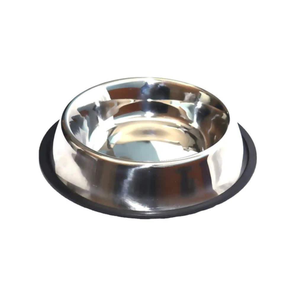 Emily Pets Steel Non Skid Pet Food/Water Bowl with Rubber Ring for Pets