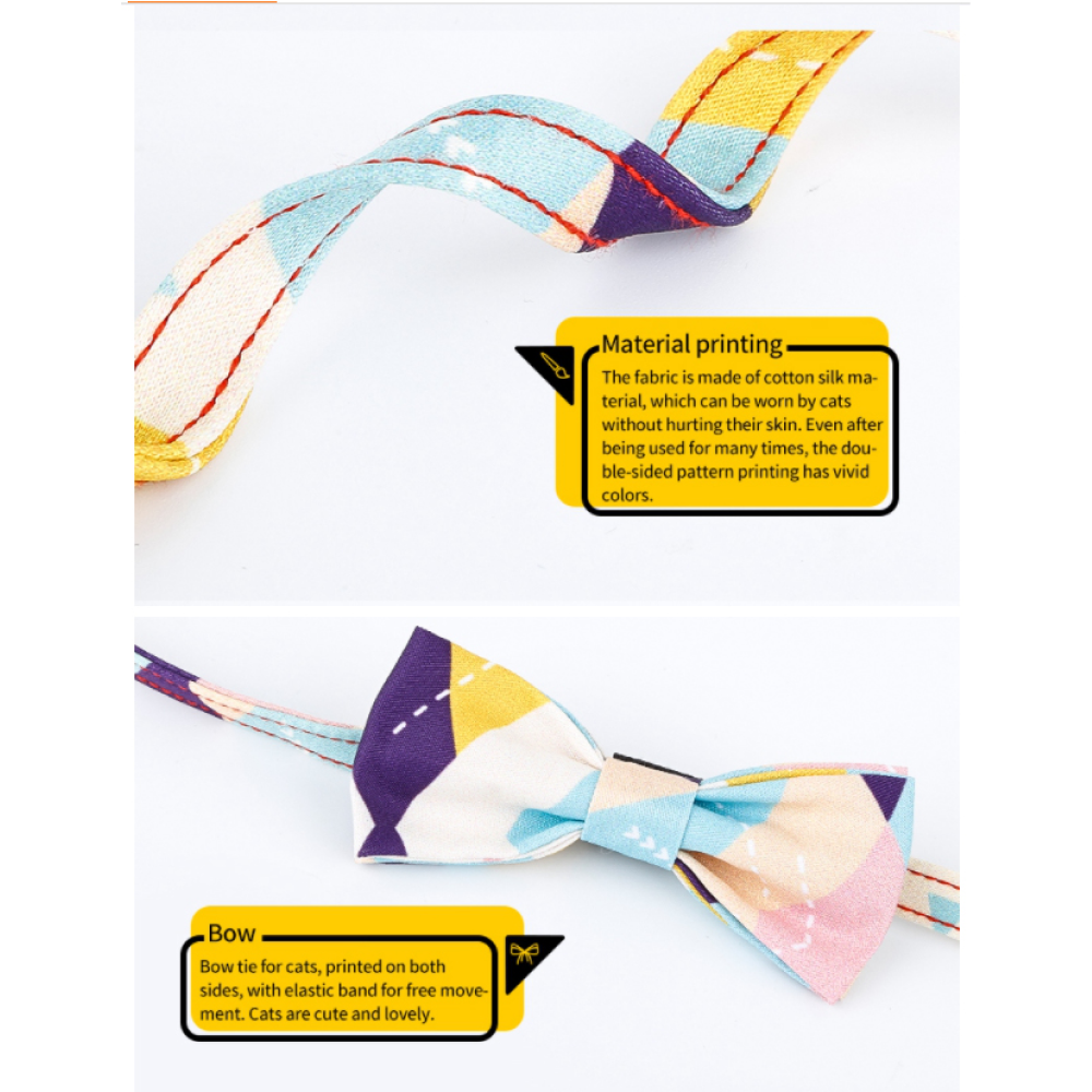 A Plus A Pets 2in1 Soft Skin Friendly Collar with Bow-Tie for Pets