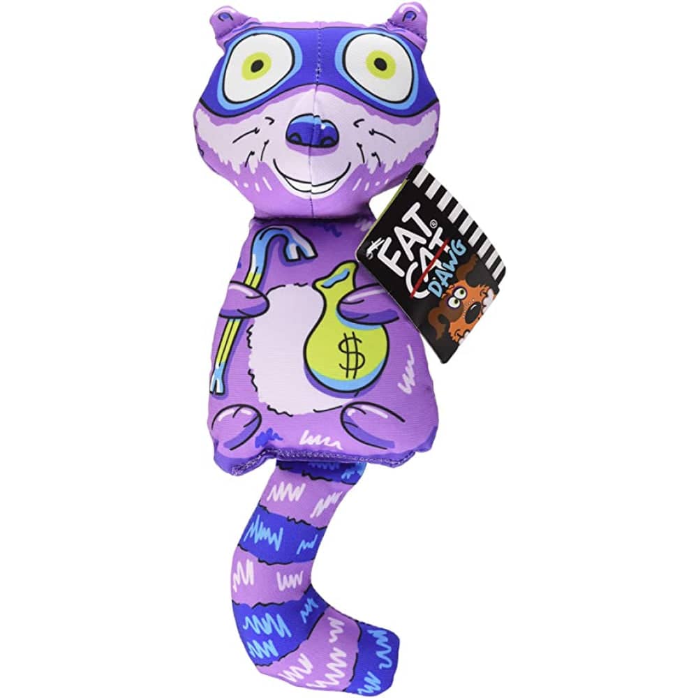 Fat Cat Mischief Makers Raccoon Toys for Dogs