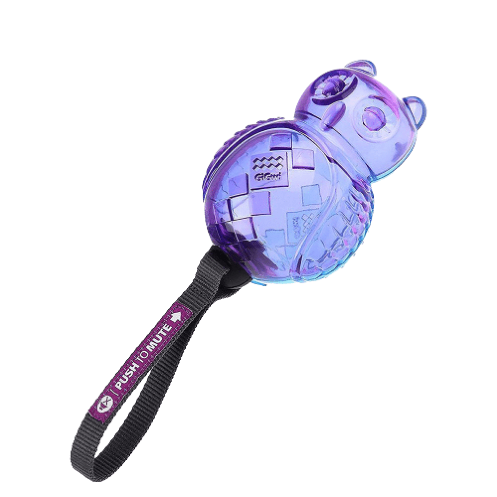 GiGwi Push To Mute Owl Chew Toy for Dogs (Purple/Blue)