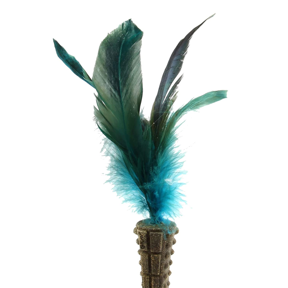 GiGwi Johnny Stick with Catnip & Natural Feathers Toy for Cats