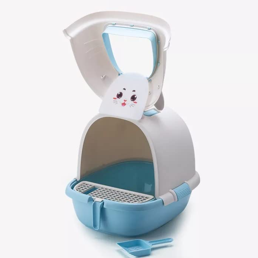 PetGains Fully Enclosed Litter Box Deodorant Anti-Stink Toilet for Cats