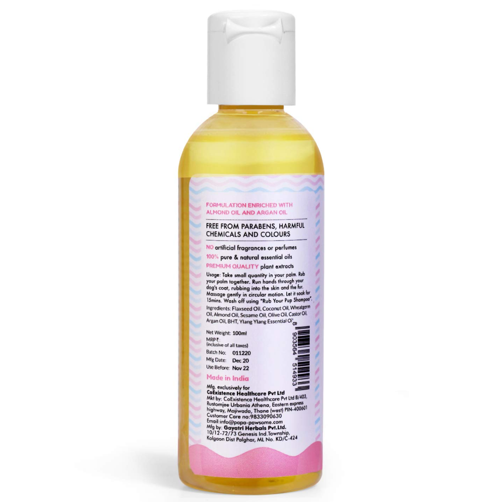 Papa Pawsome Rub your Pup Massage Oil for Dogs
