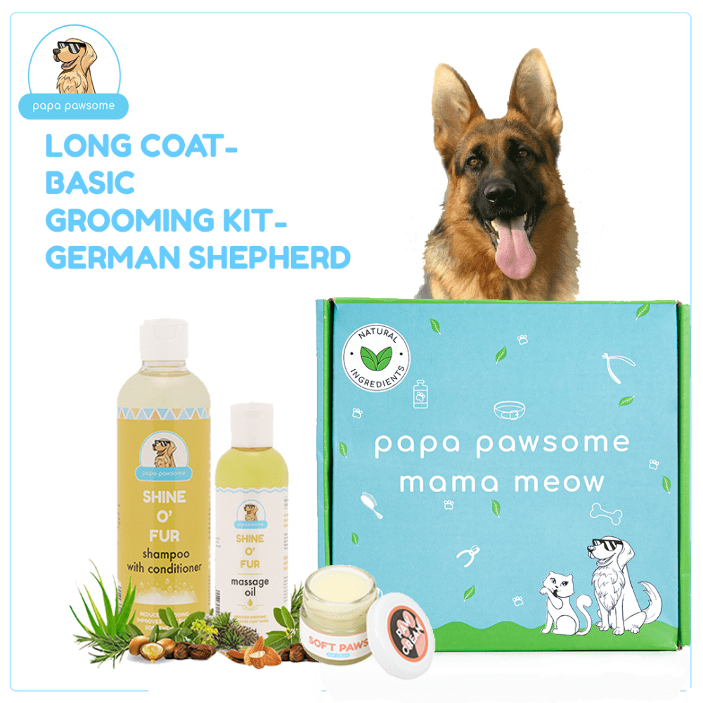 Papa Pawsome Long/Drop Coat Basic Grooming Kit (German Shepherd)