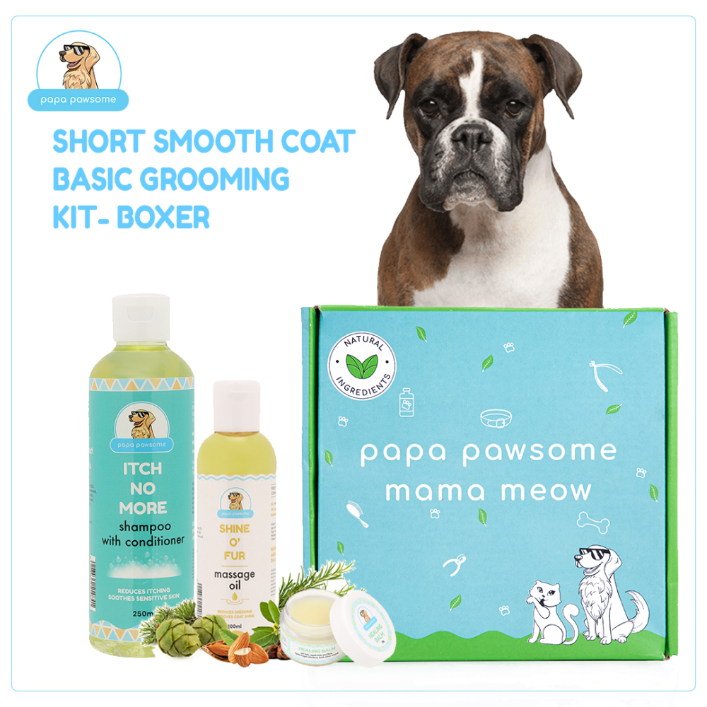 Papa Pawsome Short Smooth Coat Basic Grooming Kit (Boxer)