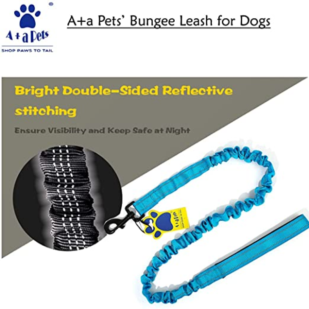 A Plus A Pets Heavy Duty Bungee Leash for Dogs (Blue)