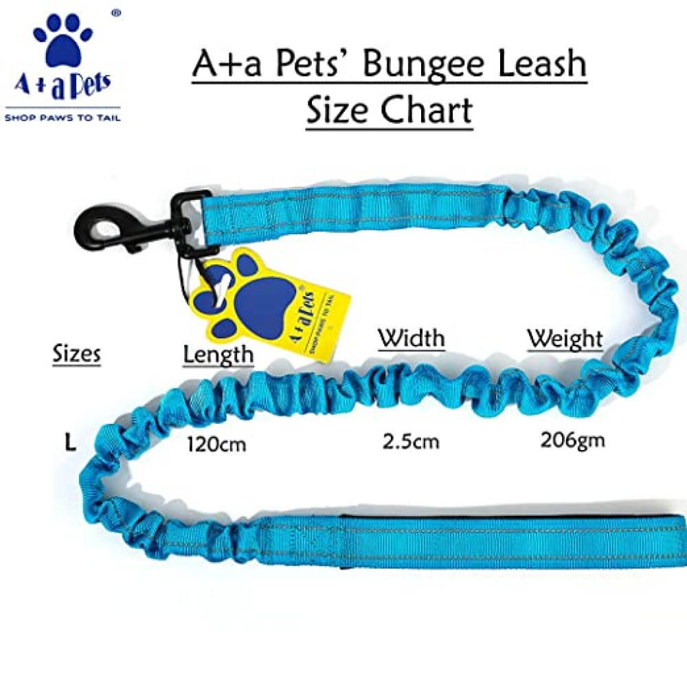 A Plus A Pets Heavy Duty Bungee Leash for Dogs (Blue)
