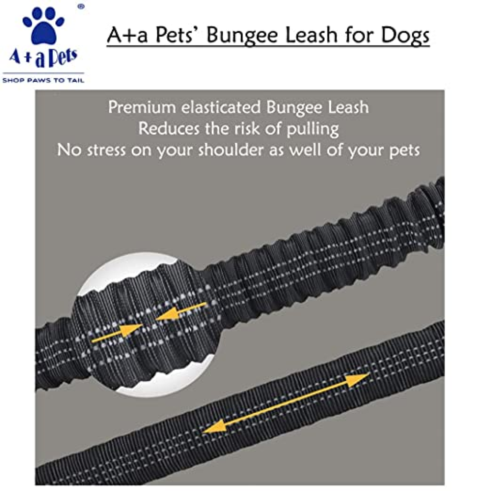 A Plus A Pets Heavy Duty Bungee Leash for Dogs (Brown)