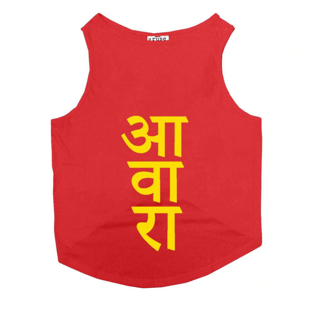 Ruse "Awara" Printed Sleeveless T-Shirt for Dogs (Poppy Red)