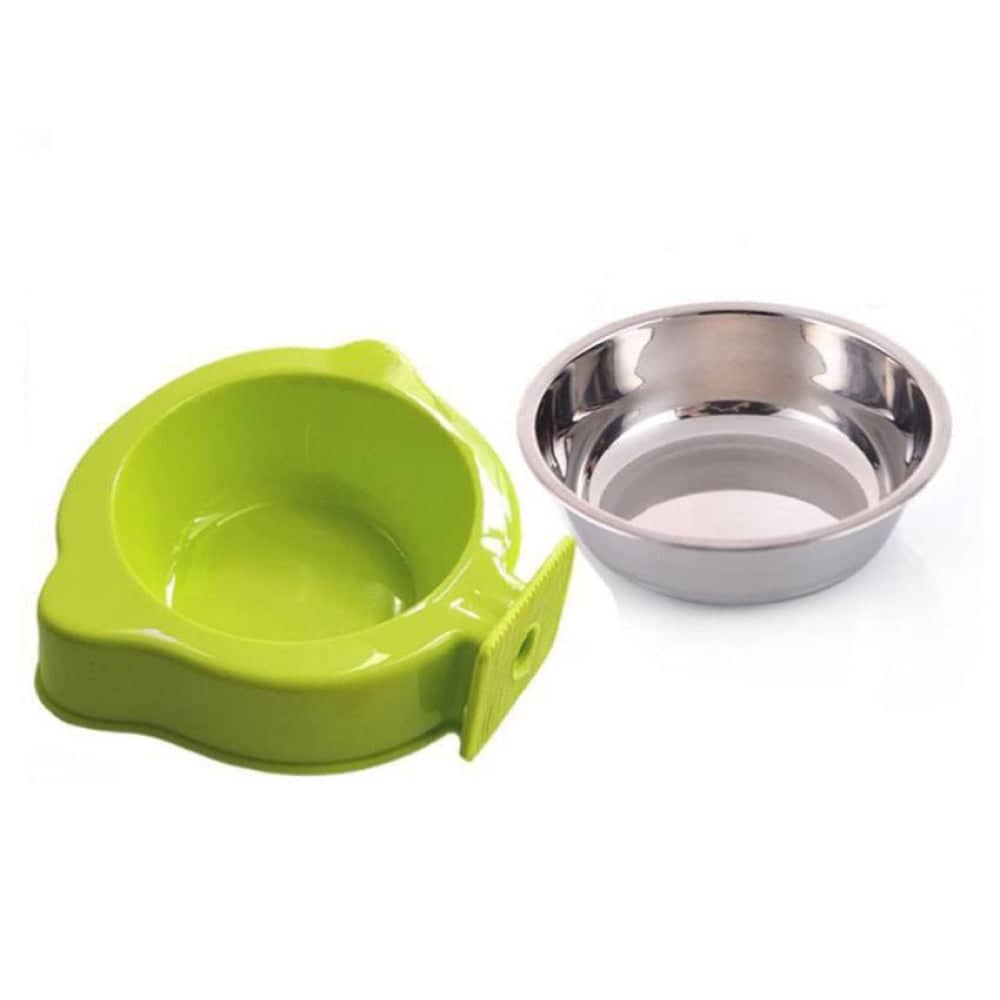 Emily Pets Stainless Steel Removable Bowl for Pets (Green)
