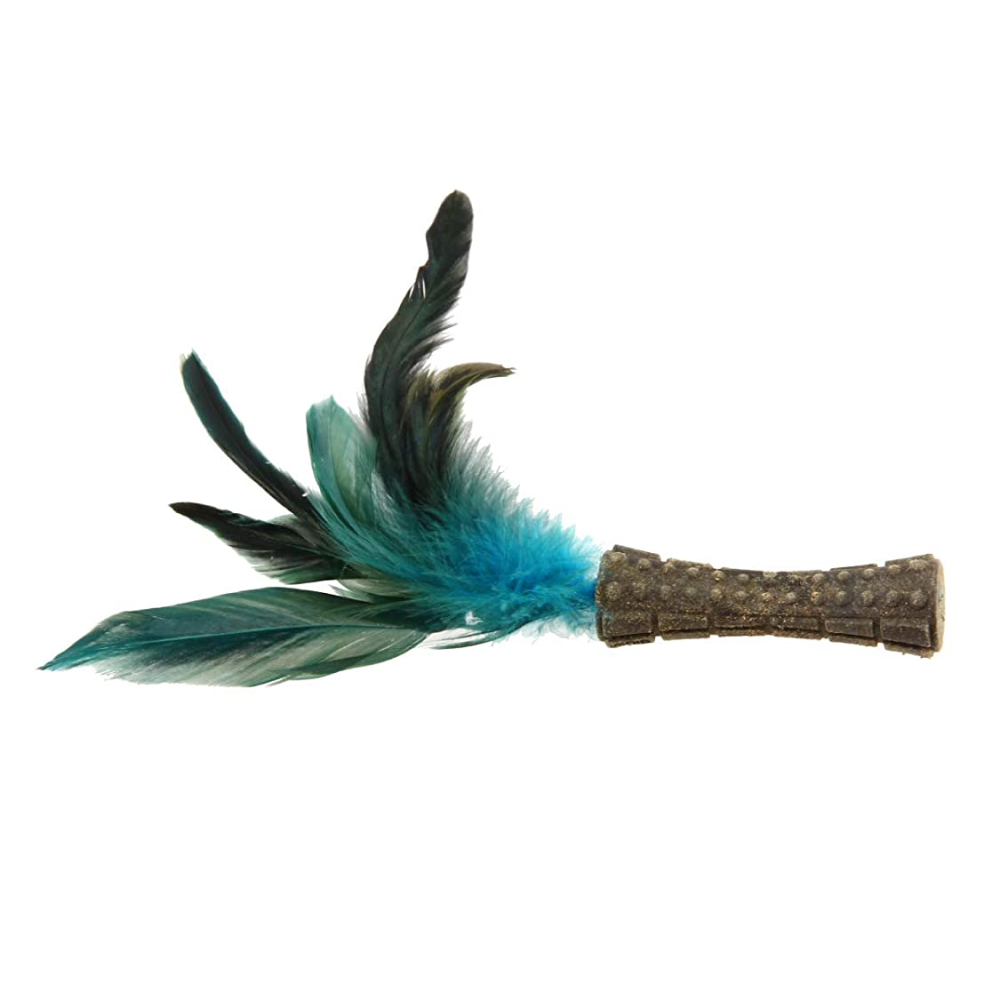 GiGwi Johnny Stick with Catnip & Natural Feathers Toy for Cats