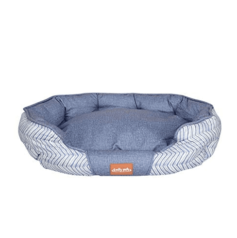 Emily Pets Oval Shaped Bed for Pets (Blue)