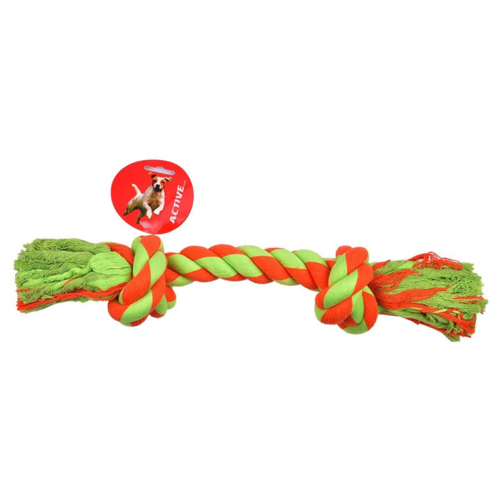 Glenand Cotton Knotted Rope Toy for Dogs (Orange/Green)