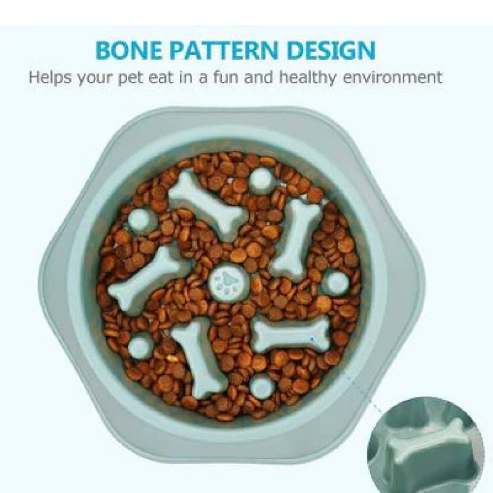 Emily Pets Bone Pattern Interactive Food Bowl for Dogs