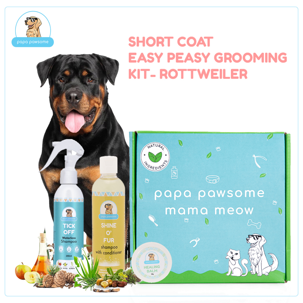 Papa Pawsome Short Coat Easy Peasy Grooming Kit (Rottweiler)
