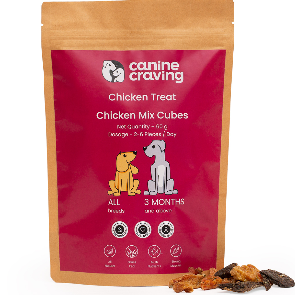 Canine Craving Dehydrated Herb Free Range Chicken Cubes Dog Treat