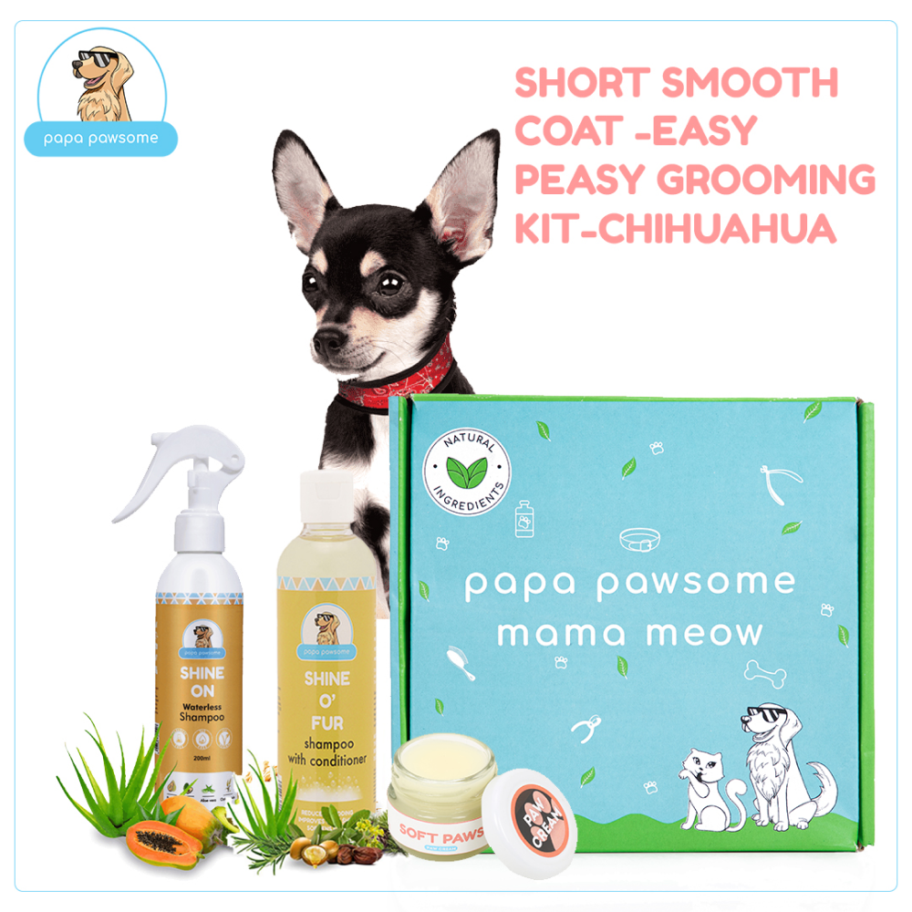 Papa Pawsome Short Smooth Coat Easy Peasy Grooming Kit (Chihuahua)