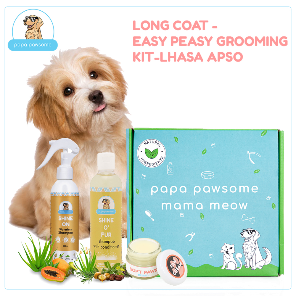 Papa Pawsome Long/Drop Coat Easy Peasy Grooming Kit (Lhasa Apso)