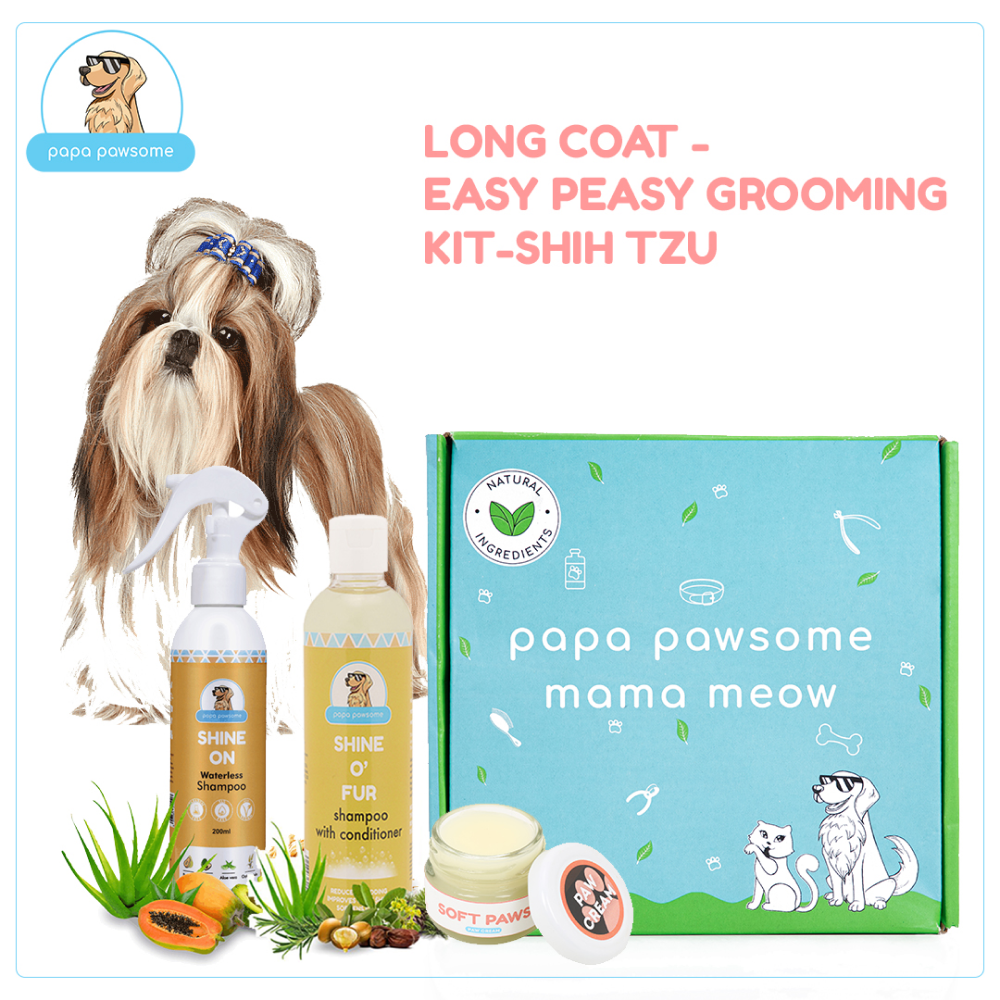 Papa Pawsome Long/Drop Coat Easy Peasy Grooming Kit (Shih Tzu)