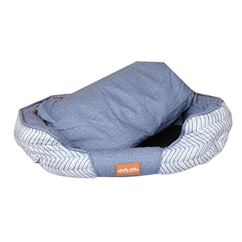 Emily Pets Oval Shaped Bed for Pets (Blue)