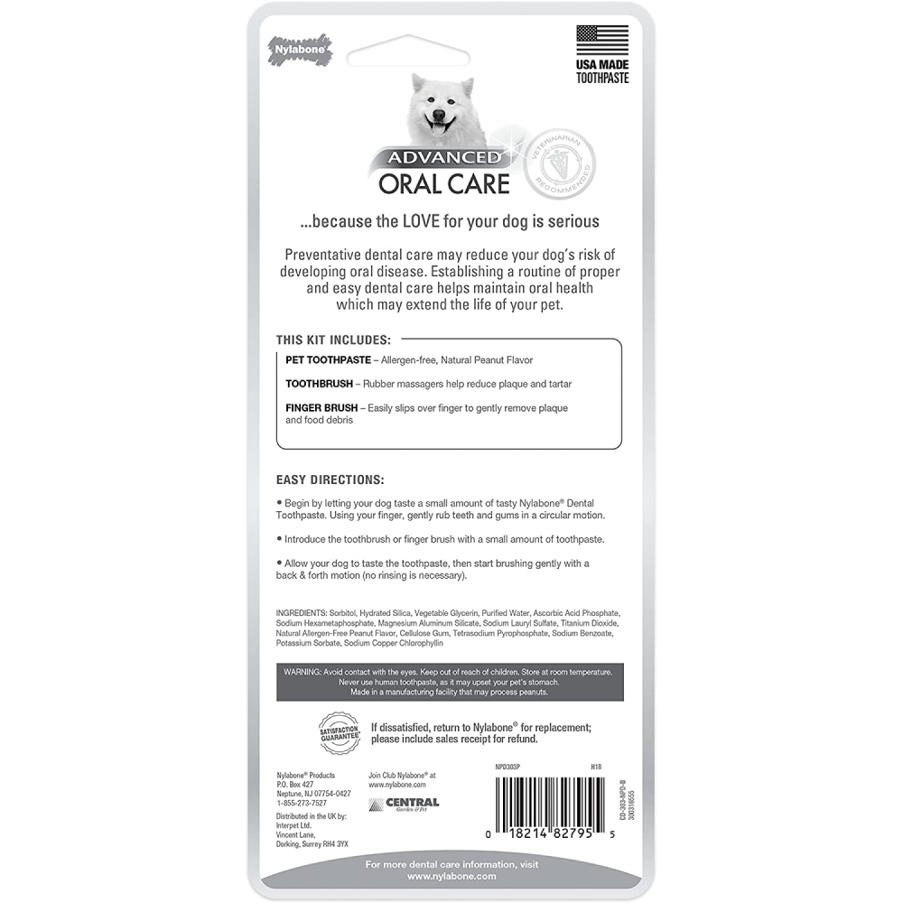 Nylabone Advanced Oral Natural Care Dog Dental Kit