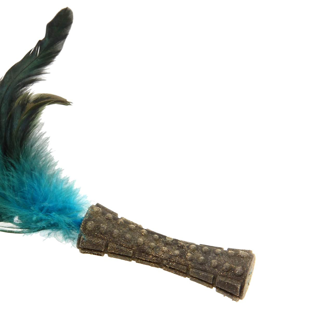 GiGwi Johnny Stick with Catnip & Natural Feathers Toy for Cats