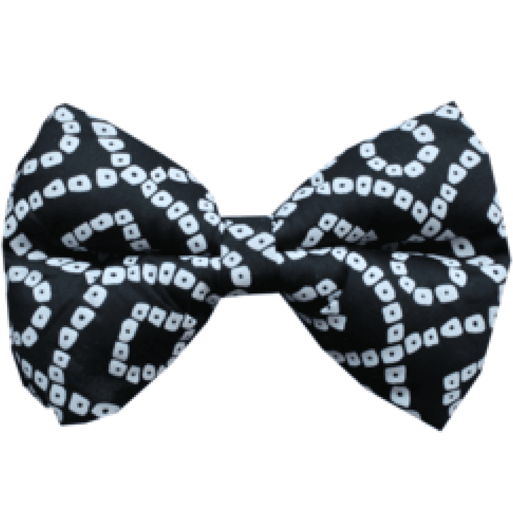 Lana Paws Bandhej Black & White Adjustable Dog Bowtie