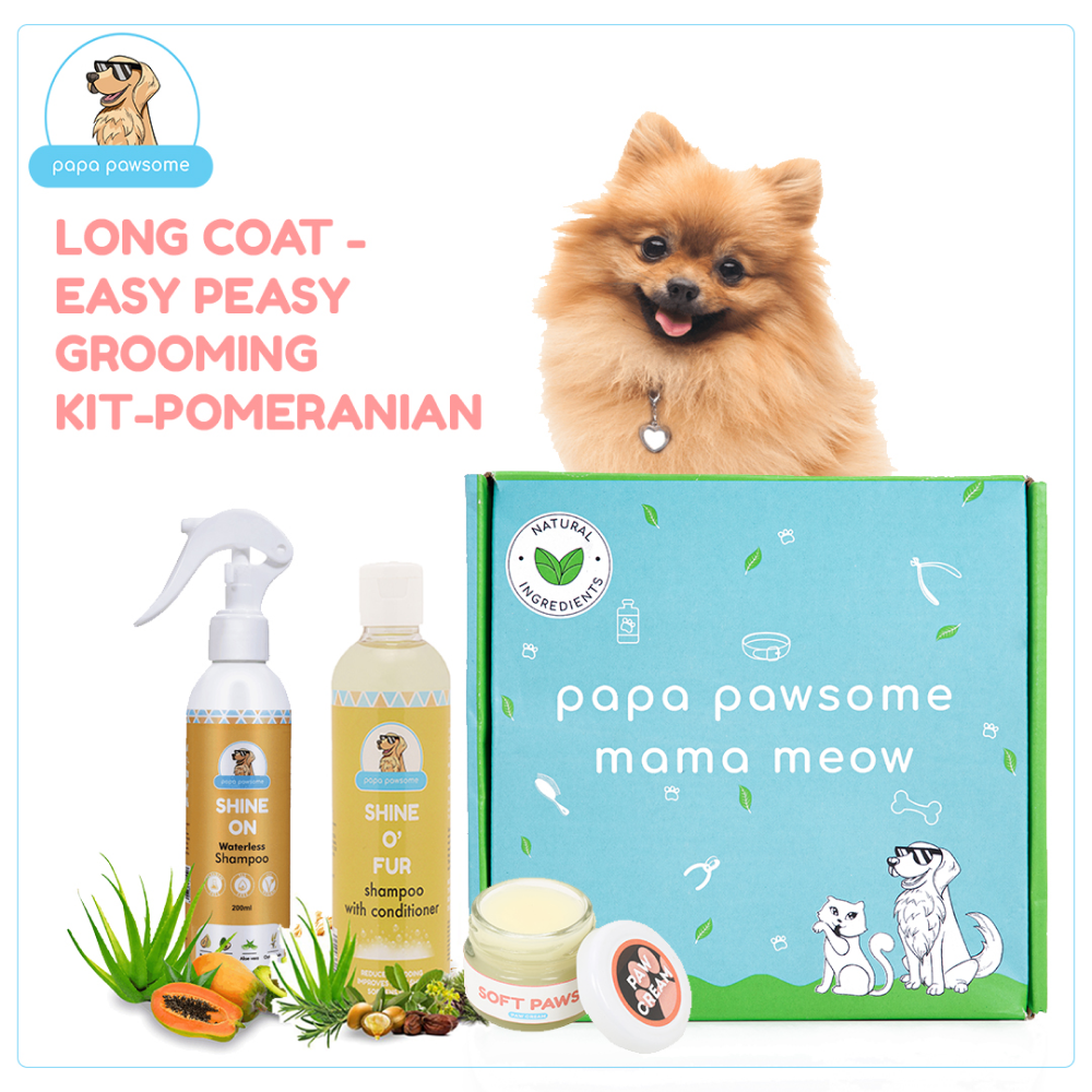 Papa Pawsome Long/Drop Coat Easy Peasy Grooming Kit (Pomeranian)